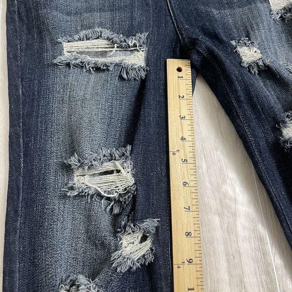 Judy Blue Jeans Women’s Size 1X Dark Wash Stretch Distressed Straight Leg USA - Picture 12 of 14
